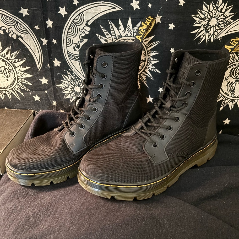 Dr. Martens Black Mesh Combat Boots size 9 - Picture 2 of 4